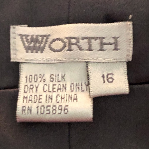 Worth Gray Silk Tank Top with Double Strap Detail, Size 16 - Picture 4 of 4